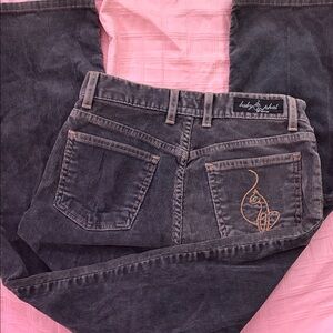 Baby Phat Charcoal Jeans with Gold Embroidery